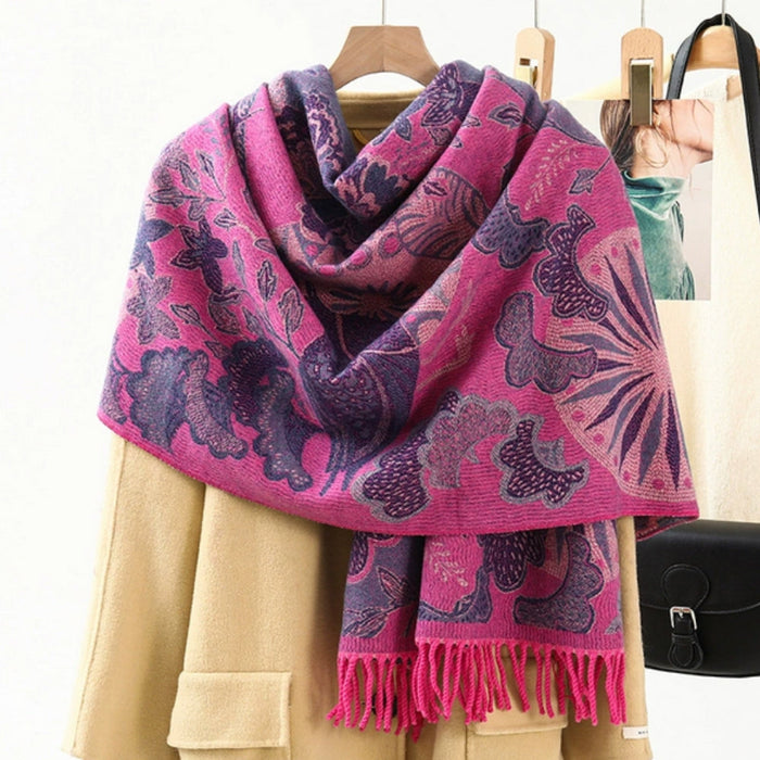 Lunvang™ Pashminasjal med etnisk mønster – myk og romslig for dame