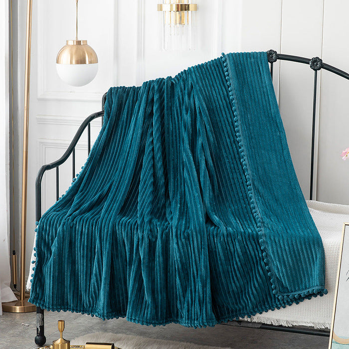 Lunvang™ Ribbet plysjpledd med fløyelsmyk overflate og moderne stil