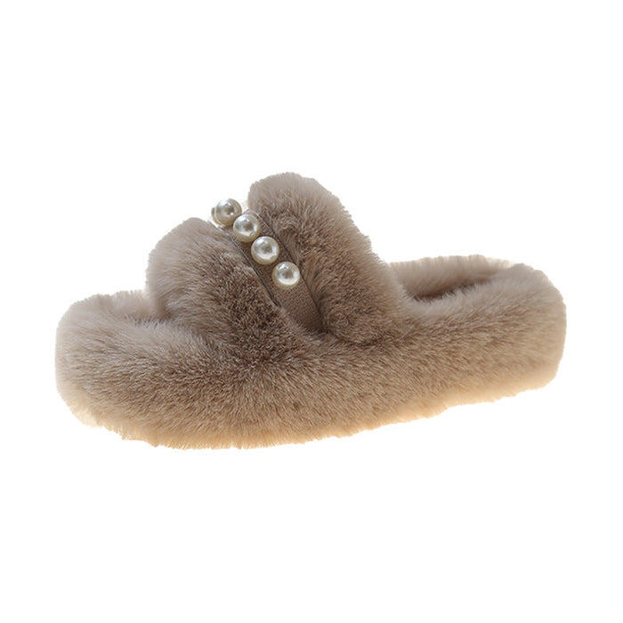 Lunvang™ Luftige åpne tøfler med elegante perledetaljer