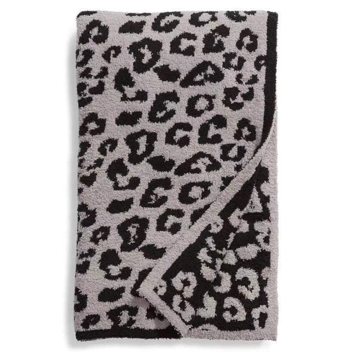 Pledd med leopardmønster, ekstra mykt og tåler maskinvask