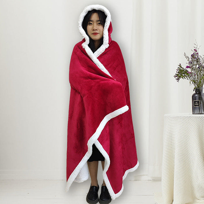 Lunvang™ Fleecepledd med hette til dame, romslige 120 x 180 cm