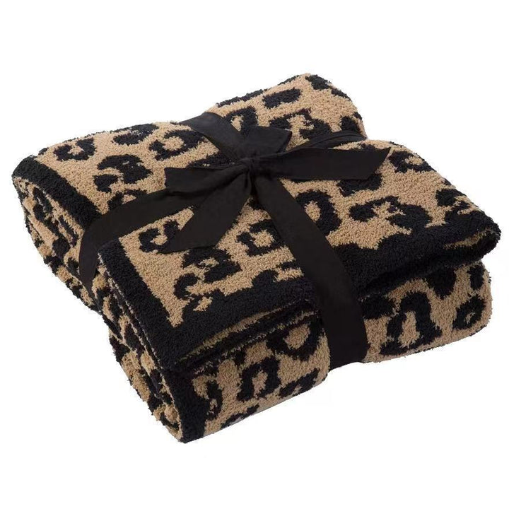 Pledd med leopardmønster, ekstra mykt og tåler maskinvask
