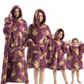 Lunvang™ Oversized pleddgenser med gresskarmønster i fleece og flanell