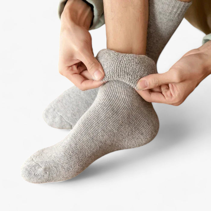 Lunvang™ Varme ullsokker med kasjmir, 3 par – med fleecefrotté