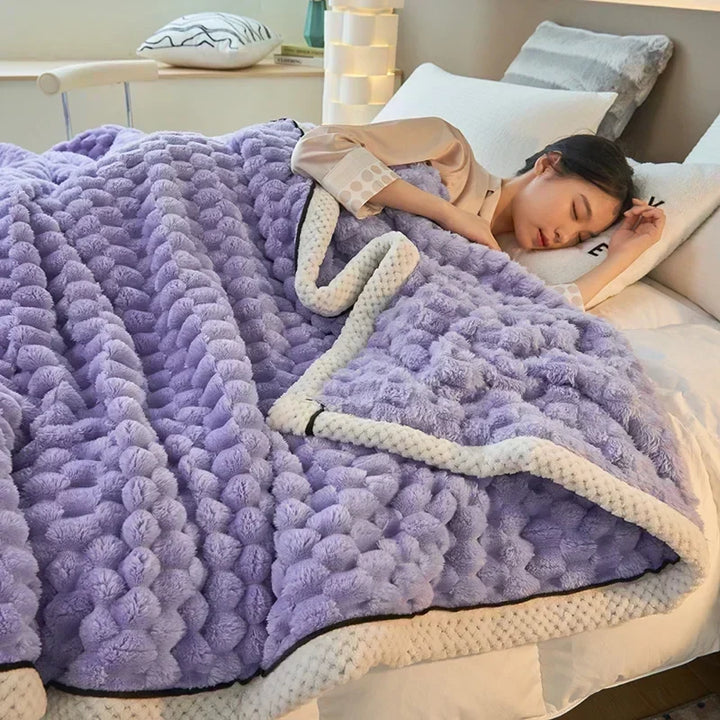 Supermyk flanellpledd i fløyelsmyk fleece, fire størrelser