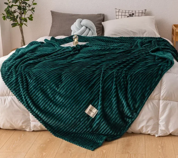 Lunvang™ Myk flanellpledd som puster – varm pledd til sofa og seng