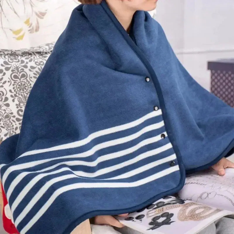 Lunvang™ Rutete pledd med trykknapper – poncho, cape eller skjørt