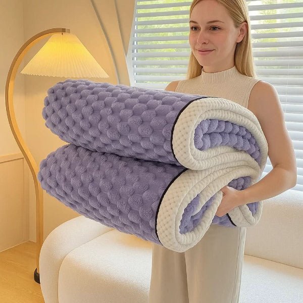Lunvang™ Myk pledd i sherpafleece med struktur, deilig og lun