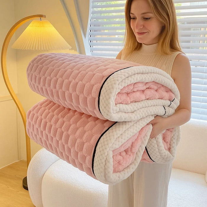 Lunvang™ Sherpafleece-pledd med skymyk, noppete overflate