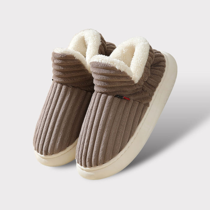 Lunvang™ Varme tøfler i fleece med tykk og sklisikker såle