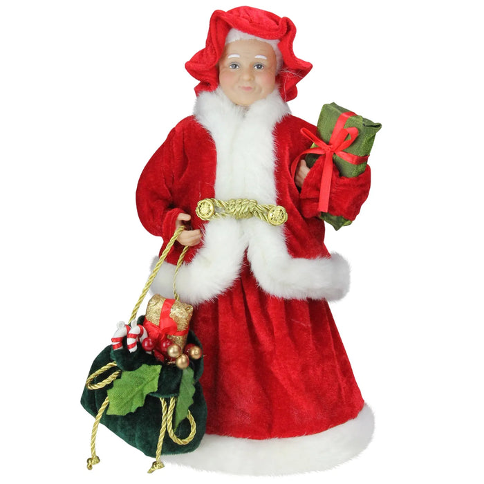 Lunvang Julenissemor-figur med gave og julepose, 30 cm