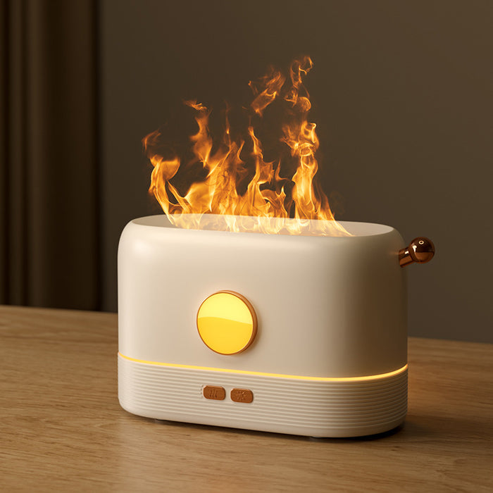 Lunvang USB-luftfukter med flammeeffekt til skrivebordet