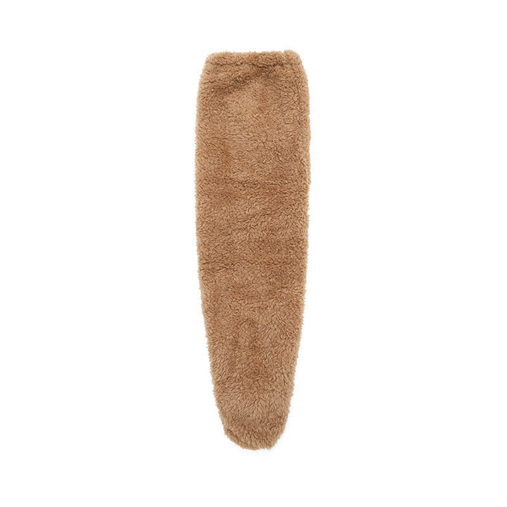Myke knevarmere i lodden mikrofiber med åpen tå