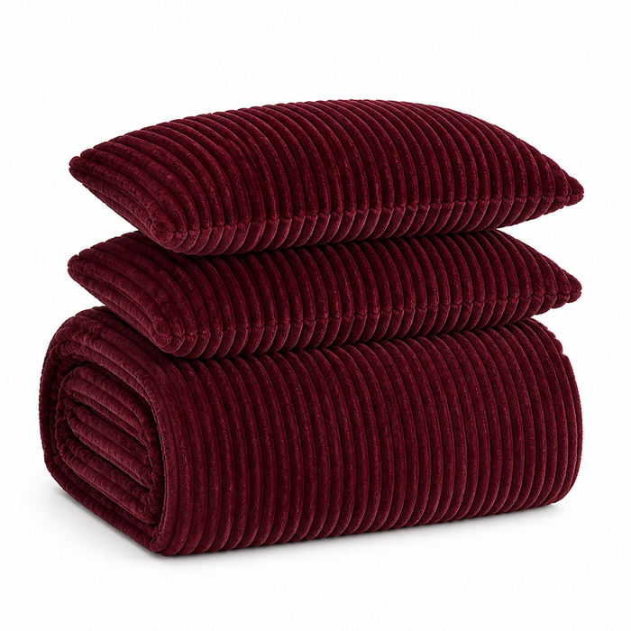 Lunvang™ Sengesett i korallfleece med 2 putevar, varmt og mykt