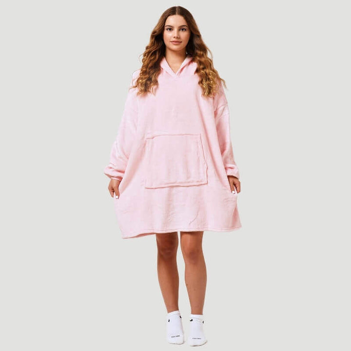 Pleddhettegenser med sherpafôr – oversize og supergod