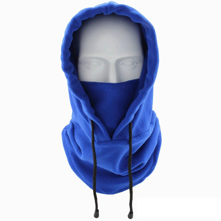 Balaklava i fleece som dekker hode, ansikt og hals