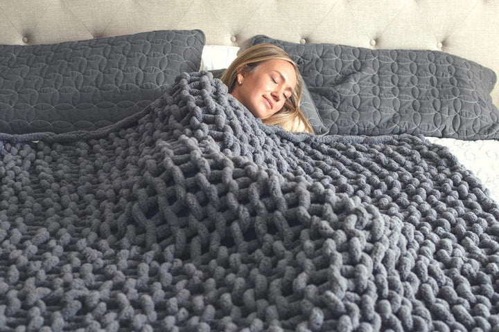 Grovstrikket pledd i myk mikrofiber, tolv farger