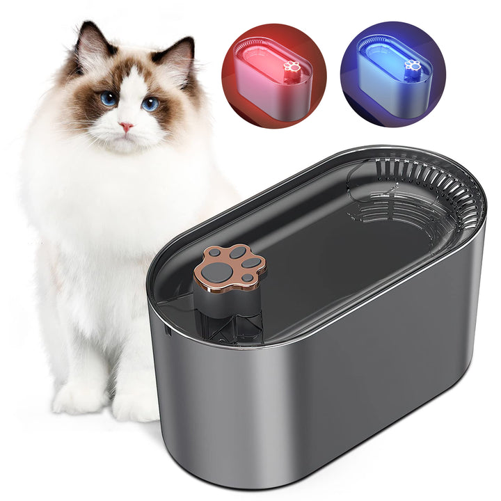 Vannfontene til katt med LED-lys