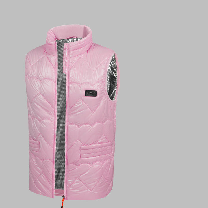 Blank varmevest dame i svart
