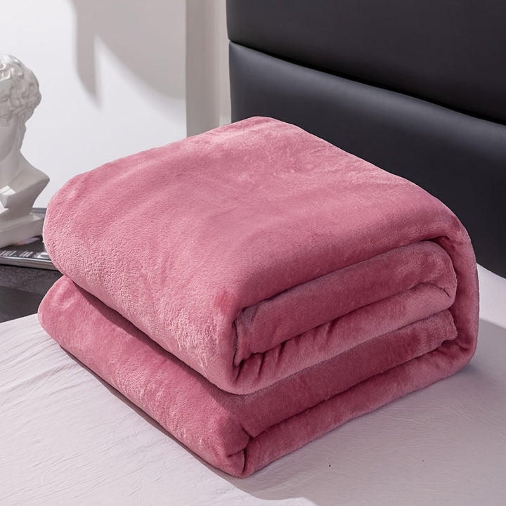 Mykt flanellpledd i polyester som varmer hele året