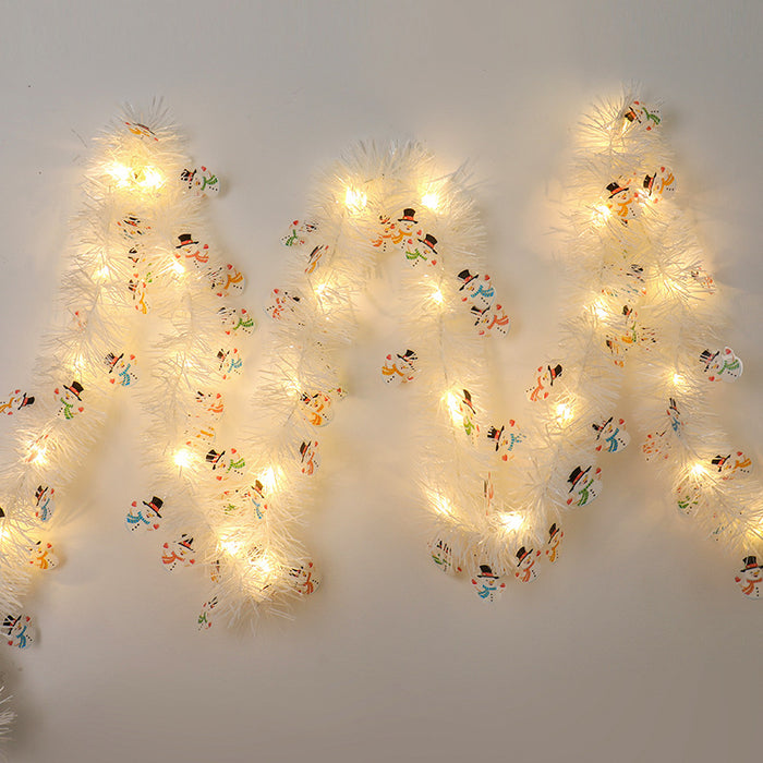 Lunvang Juleglitter med LED-lys og julefigurer, på batteri