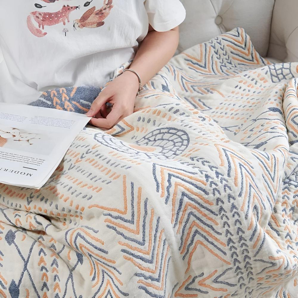Vendbart plysjpledd til sofa og seng med to uttrykk