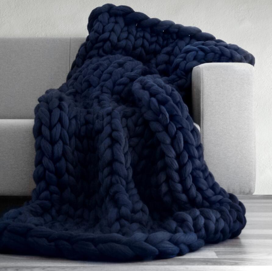 Grovstrikket pledd i myk mikrofiber, tolv farger