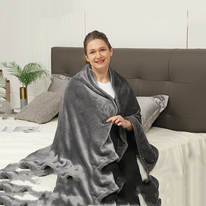 Lunvang Oppvarmet sjal i fleece med USB, 150 x 80 cm