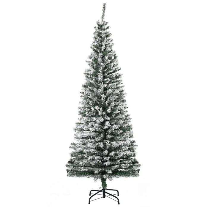 Lunvang Smalt juletre med kunstsnø, 180 cm uten lys