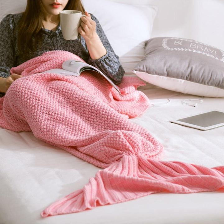 Heklet havfruepledd i myk bomullsblanding