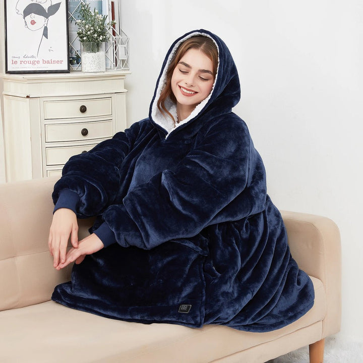 Lunvang™ Varmehoodie i myk flanell med USB-varme