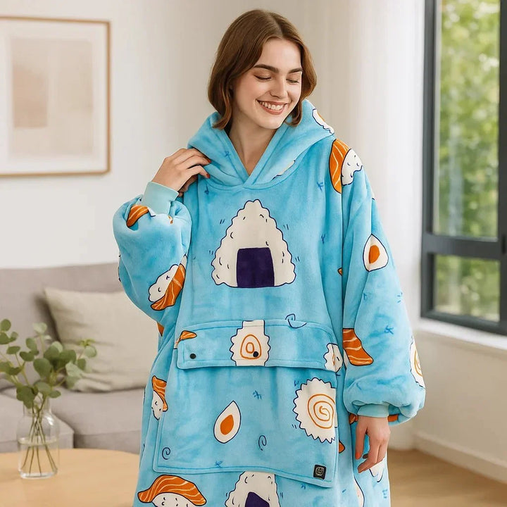 Lunvang™ Varmehoodie i myk flanell med USB-varme