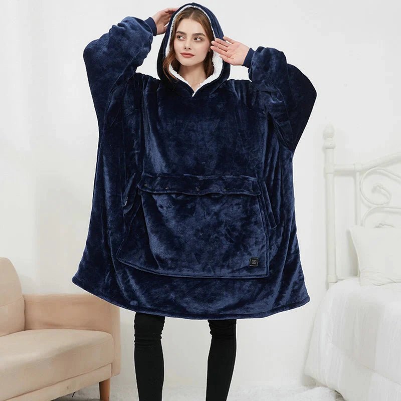 Lunvang™ Varmehoodie i myk flanell med USB-varme