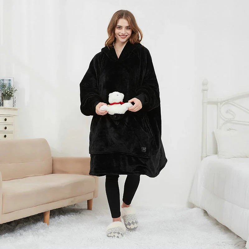 Lunvang™ Varmehoodie i myk flanell med USB-varme