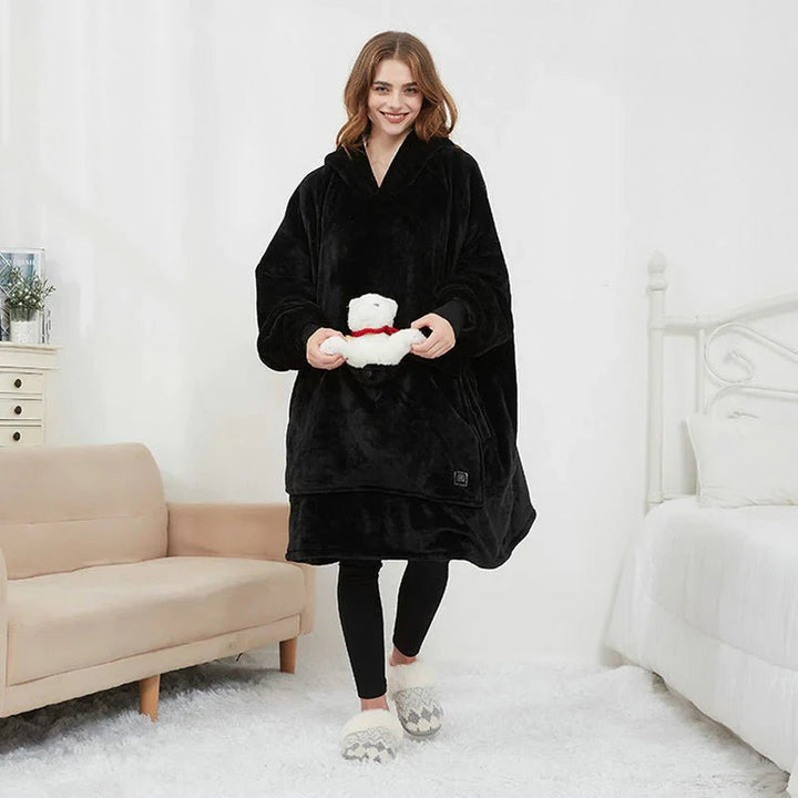Lunvang™ Varmehoodie i myk flanell med USB-varme