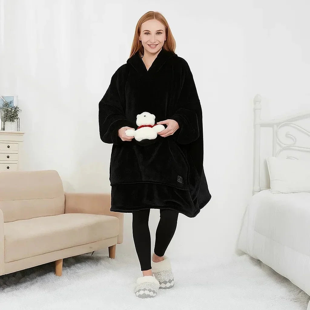 Lunvang™ Varmehoodie i myk flanell med USB-varme
