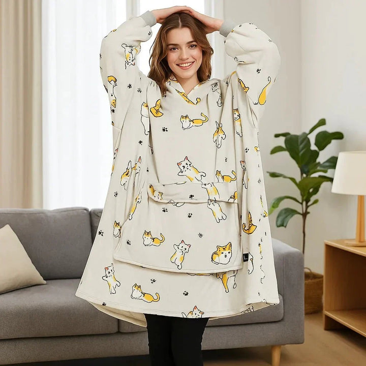 Lunvang™ Varmehoodie i myk flanell med USB-varme