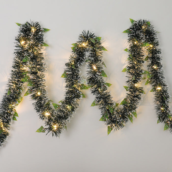 Lunvang Juleglitter med LED-lys og julefigurer, på batteri