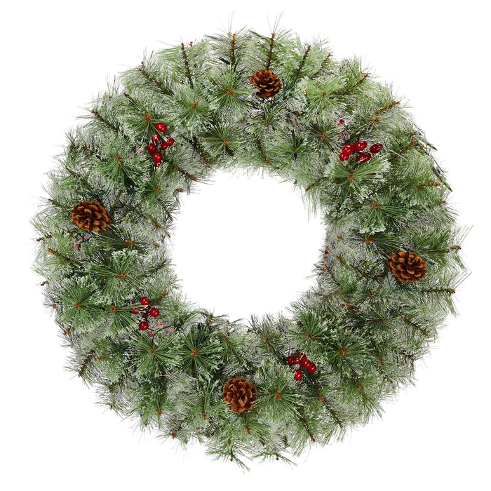 Lunvang Julekrans med lys, sett med to – 61 cm