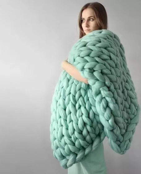 Grovstrikket pledd i myk mikrofiber, tolv farger