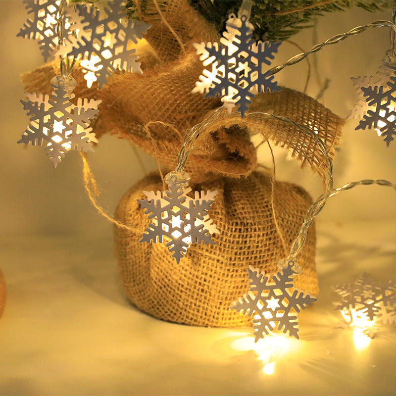 LED-lysslynge til jul med nisse, elg og snømann