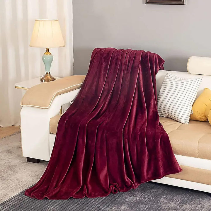 Lunvang™ Supermykt fleecepledd med fuskepels for sofa og seng