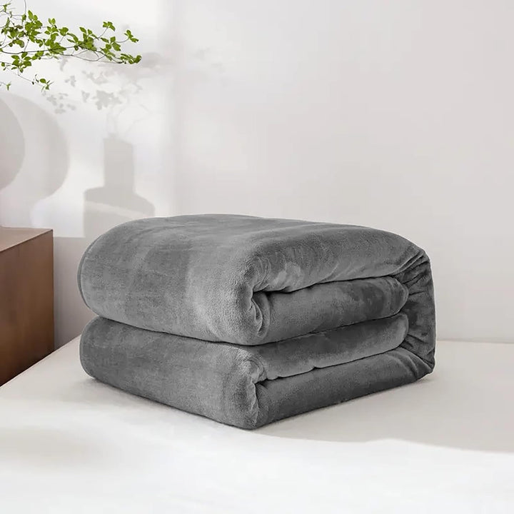 Lunvang™ Supermykt fleecepledd med fuskepels for sofa og seng