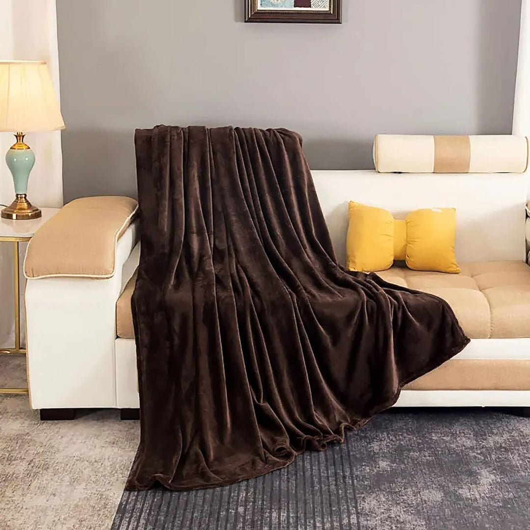Lunvang™ Supermykt fleecepledd med fuskepels for sofa og seng
