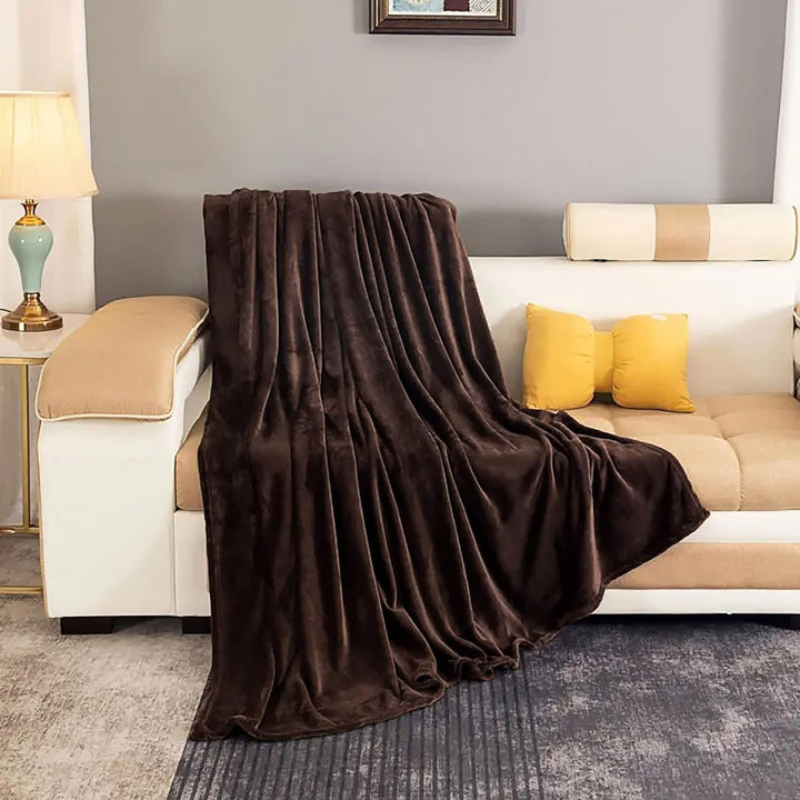 Lunvang™ Supermykt fleecepledd med fuskepels for sofa og seng