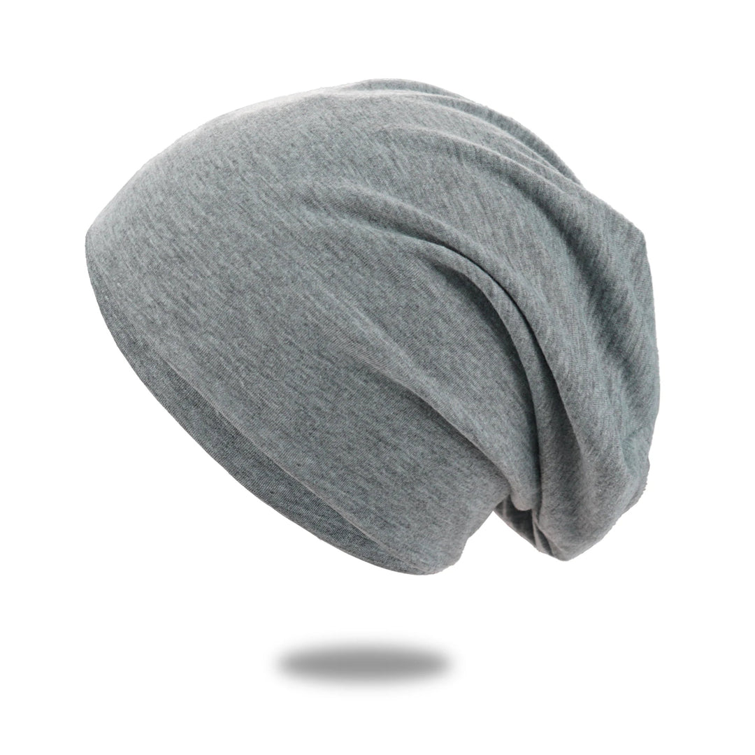 Slouch beanie i pustende strikk med stretch
