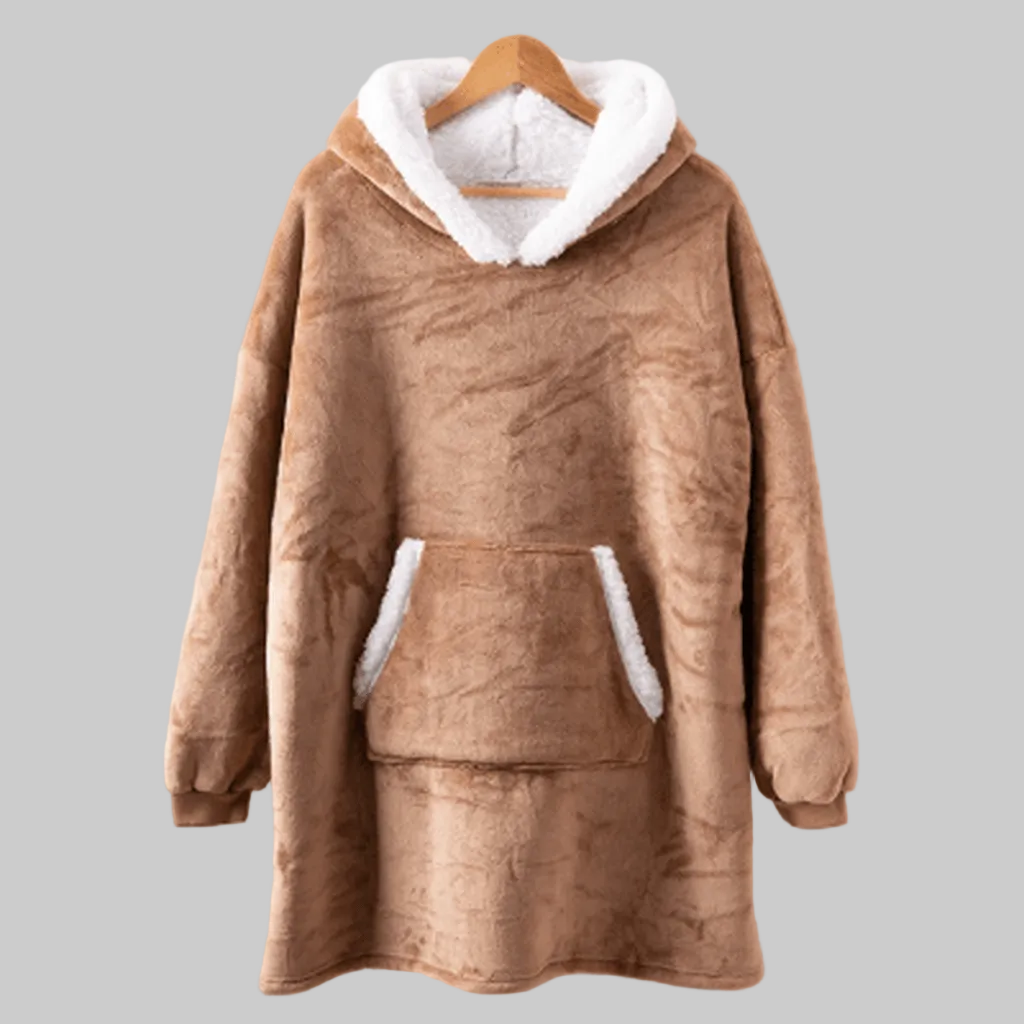 Oversized fleecehoodie med stor hette – varm og myk