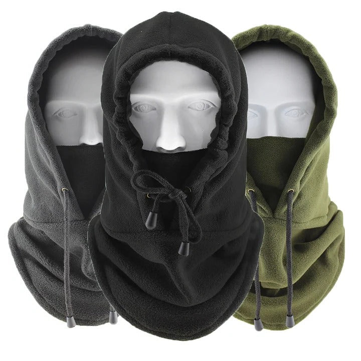 Balaklava i fleece og skihette med justerbar passform