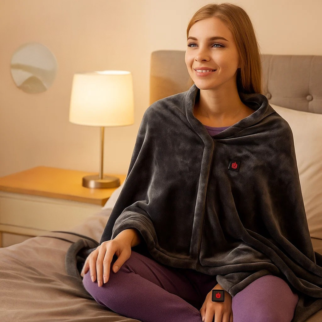 Lunvang™ USB-oppvarmet skuldersjal i myk fleece