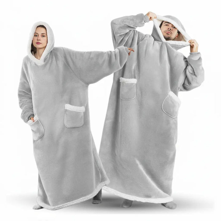 Gigantisk oversized teppegenser i tykk børstet fleece